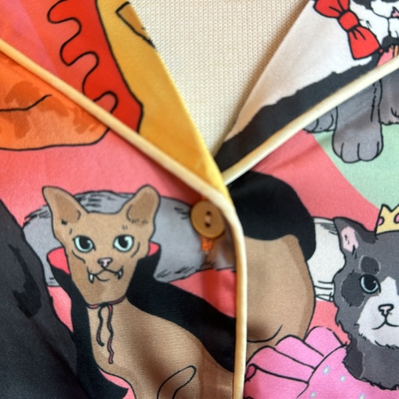 NWT • Karen Mabon • Fancy Dress Cats Pajama Top • Size L • - Picture 4 of 12